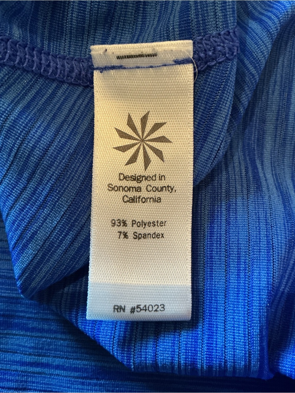 Athleta Chi Long Sleeve Royal Blue Stripe L Large Top UPF Sun Protection Shirt - Picture 8 of 9